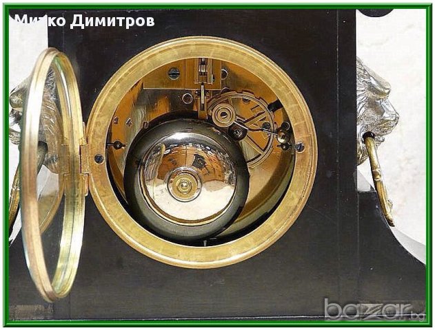 Старинен каминен часовник  в стил Ампир-Комплект от 19в., снимка 6 - Други - 11821028