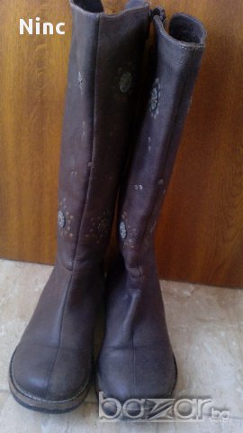 Дамски ботуши тъмно кафеви с капси №36, снимка 4 - Дамски ботуши - 12415502