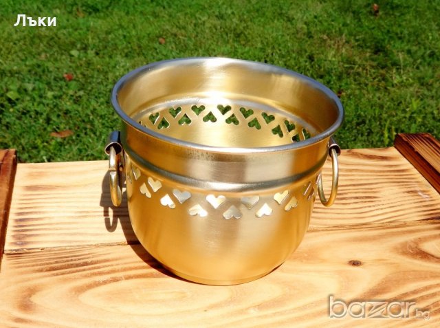 Старинен бронзов съд,бонбониера с ажур,халки. , снимка 2 - Антикварни и старинни предмети - 19178495