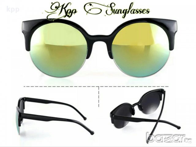 Котешки слънчеви очила зелени огледални , снимка 1