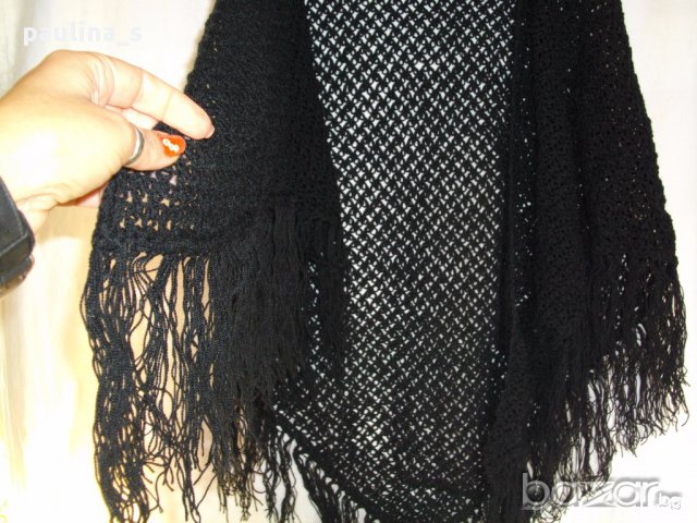 Черен комплект от шапка и шал в черно, снимка 8 - Шапки - 16230203
