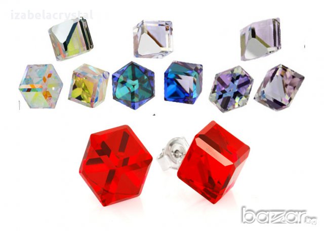 Обеци Сваровски ''cube'' Swarovski elements