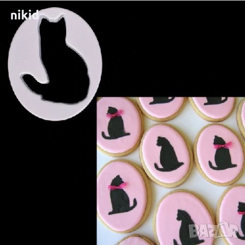 Коте Котка пластмасов резец форма украса сладки бисквитки торта фондан тесто и др