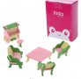 комплект за детска играчка дървена къща обзавеждане хол диван фотьойли маса пиано