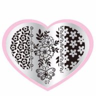 07 сърце Шаблон за щампа печати за нокти маникюр плочка, снимка 1 - Продукти за маникюр - 17150252