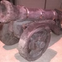 оръдие-топ-дърво и месинг-52х27х25см-внос швеицария, снимка 12 - Антикварни и старинни предмети - 23741780