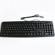 Клавиатура тънка черна с кирилица PS/2 1,3m, снимка 1 - Клавиатури и мишки - 17441121