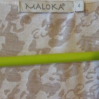 Дам.тениска-"MALOKA/памук+лен+полиестер/-бяла+оранжаво. Закупена от Италия., снимка 3 - Тениски - 22028675