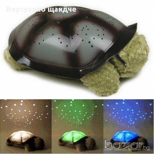 Магическа музикална нощна лампа костенурка прожектираща съзвездия, снимка 1