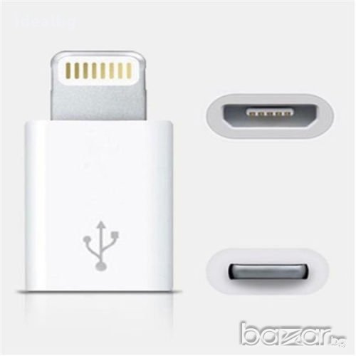 Преходник Micro USB към 8 пина букса за Apple iPhone 5s 5 S 5c 6 6+, снимка 1