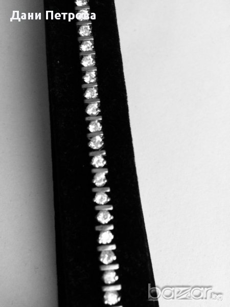 Сребърна гривна с циркони 02, снимка 1