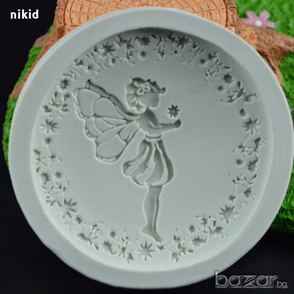 фея с цвете кръгъл силиконов  молд форма украса мъфин фондан торта сапун гипс шоколад и др , снимка 1