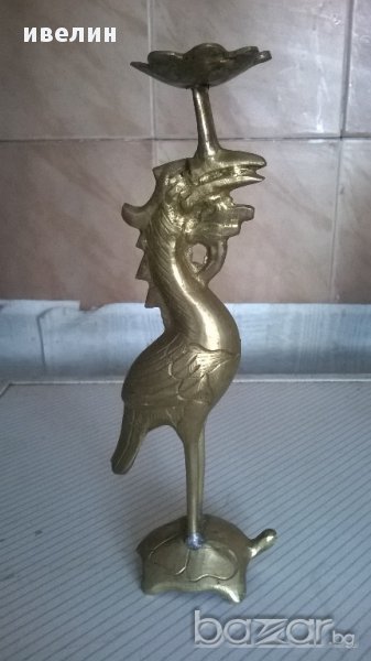 фигуративен месингов свещник , снимка 1