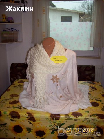 Шал, шал-снуд - ръчна изработка, снимка 15 - Шапки - 16544729