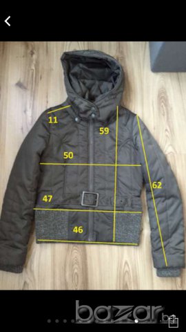 Дамско яке LEE COOPER оригинал, S, зелено, лъскаво, с качулка, с вата, щрик със СРЕБЪРНИ нишки, НОВО, снимка 12 - Якета - 12959324