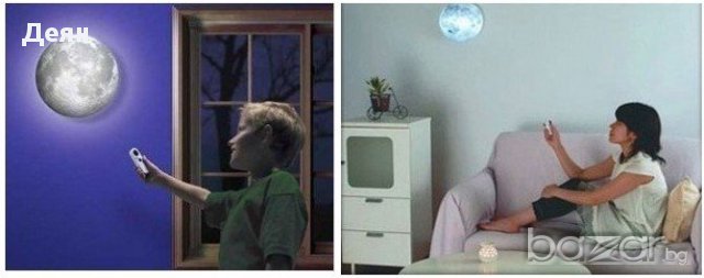 1114 Стенна нощна лампа Луна с дистанционно, снимка 6 - Други - 17456979