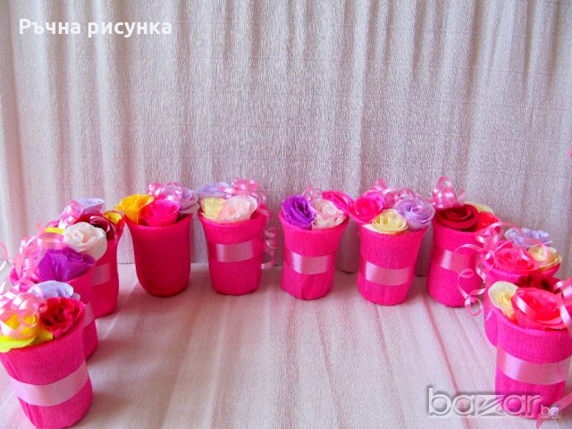 Букетчета в розово по 2лв за брой букетче, снимка 1 - Декорация за дома - 20845877