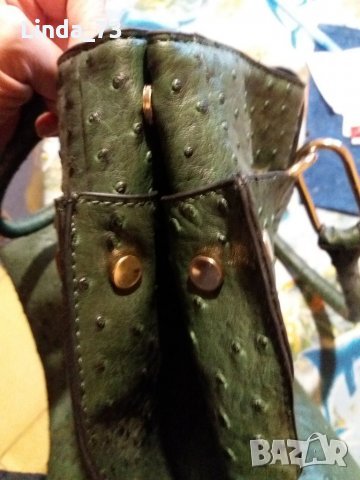 Дам.чанта-"Orsay"-/ест.щраусова кожа/-тъм.зелен. Закупена от Италия., снимка 8 - Чанти - 19775133