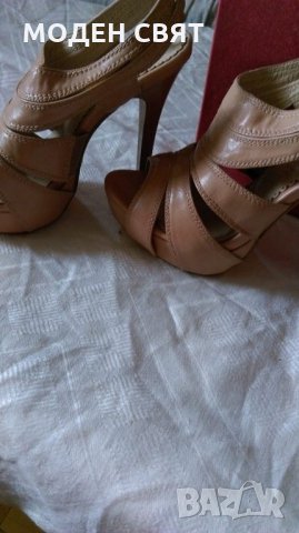Италиански сандали с висок ток №35, снимка 3 - Сандали - 21521889