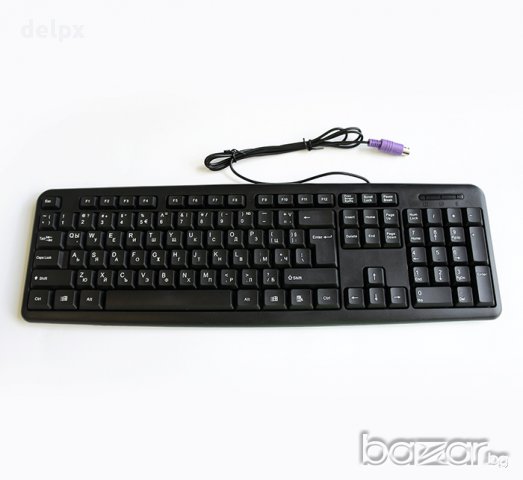 Клавиатура тънка черна с кирилица PS/2 1,3m