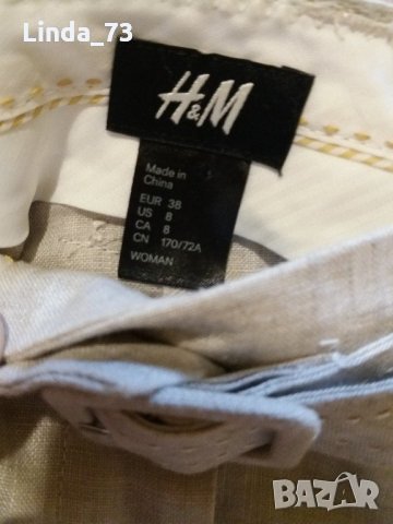 Дам.пола-"H&M"-/лен/,цвят-бежав. Закупена от Италия., снимка 6 - Поли - 21942560