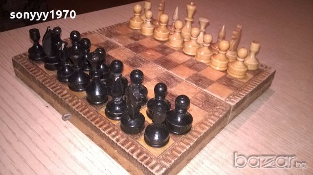 стар шах 17х17см-дървен, снимка 1 - Колекции - 19547537