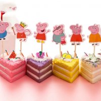 24 бр peppa pig пепа пиг Пепа Пиг топери клечки украса декорация за мъфини кексчета торта и парти , снимка 1 - Други - 24470528
