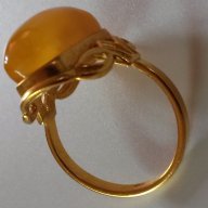 Дамски руски пръстен с натурален кехлибар, снимка 9 - Пръстени - 16756765