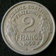 2 франка 1950, Франция, снимка 1 - Нумизматика и бонистика - 11704287