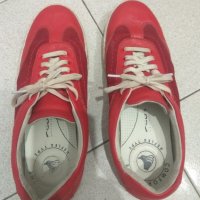 Български мъжки обувки, естествена кожа, фирма Неда, червени, номер 43, снимка 1 - Спортно елегантни обувки - 25495225