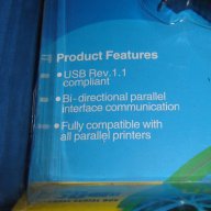 Продавам нов конверторен Usb to Parallel Printer Cable, снимка 2 - Кабели и адаптери - 10493706