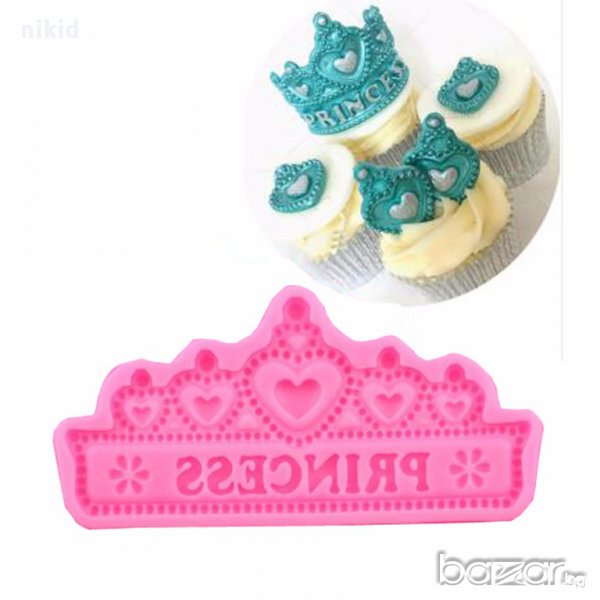 princess диадема корона силиконов молд форма за украса торта фондан тесто декорация, снимка 1