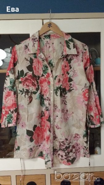 Красива дамска риза с цветни мотиви, размер L/XL, снимка 1