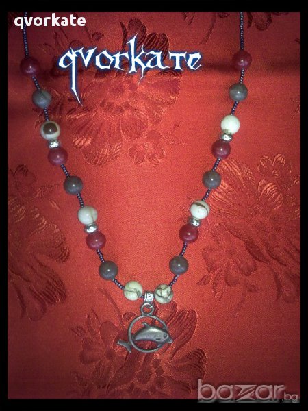 Колие Делфин-от мокаит, снимка 1