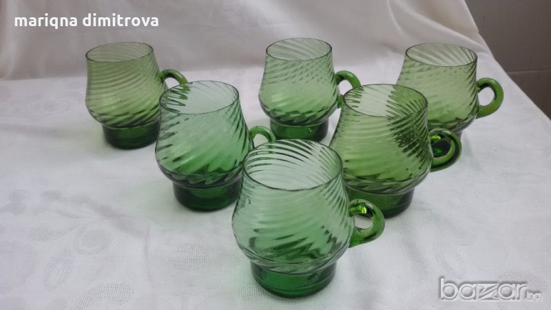 чаши зелено стъкло , снимка 1