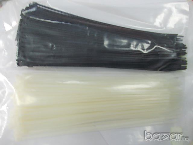 Кабелни връзки 2.5х100мм./100бр./ бели/черни, снимка 1