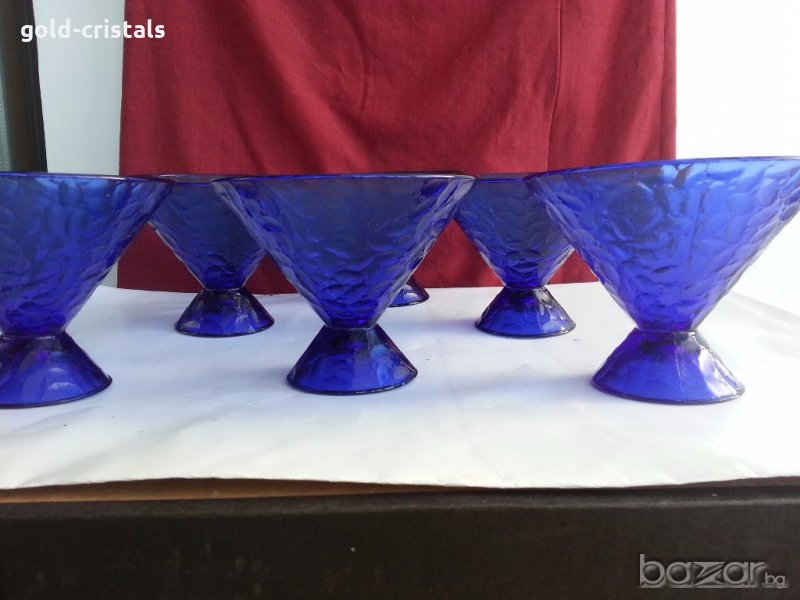 чаши купи кобалтово синьо стъкло, снимка 1