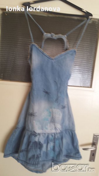 Дънкова лятна рокля, размер М, снимка 1