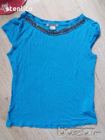 H&M синя лятна блузка, снимка 2 - Тениски - 18766988