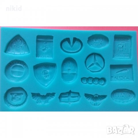 2 вид лого марки емблеми автомобил коли силиконов молд форма декорация торта фондан украса сладки