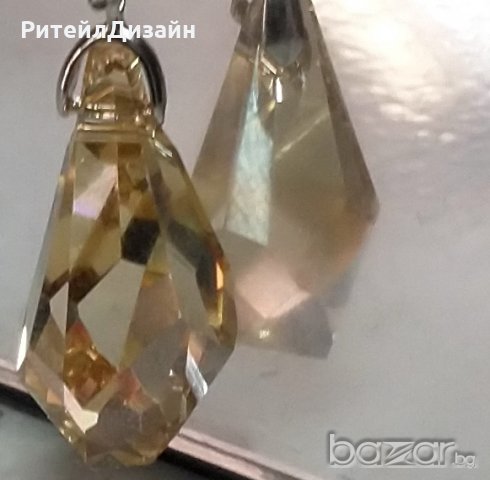 Колие SWAROVSKI - Капка Златна сянка, снимка 2 - Колиета, медальони, синджири - 20603895