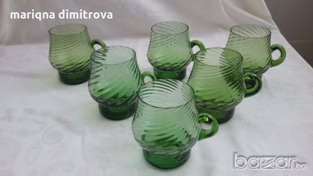 чаши зелено стъкло 