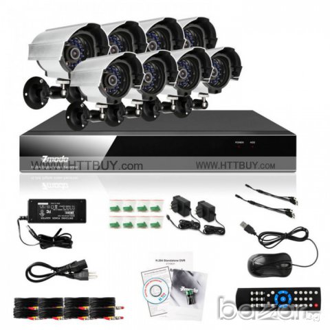 Хард диск 1тб-1800 твл Hd пакет-dvr8 канален +8 камери по ваш избор,пълна система за видеонаблюдение