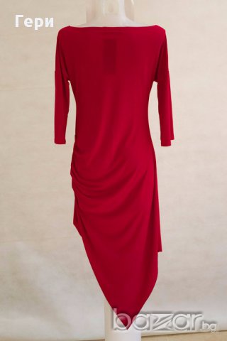 Асиметрична червена рокля марка Awama, снимка 2 - Рокли - 17763722