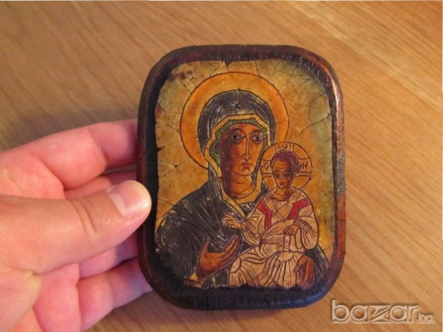 †  православна икона Дева Мария, икона Богородица с Младенеца - стара икона    , снимка 3 - Икони - 18582792