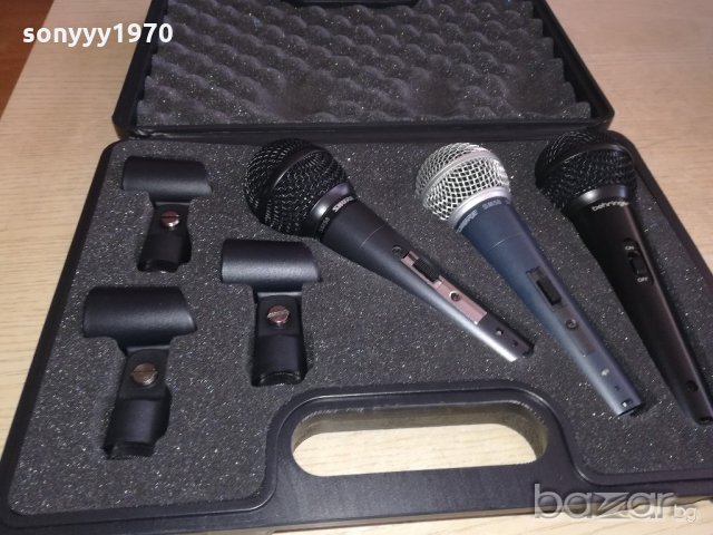 shure & behringer-микрофони комплект с куфар и държачи, снимка 4 - Микрофони - 20929154