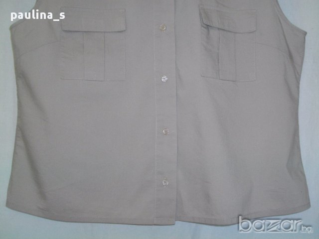Еластична риза без ръкави "BluEmotion" / голям размер, хипоалергична , снимка 4 - Ризи - 14433665