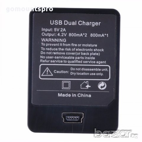 Зарядно за 2 батерии за GoPro HERO 4, снимка 2 - Батерии, зарядни - 16706551