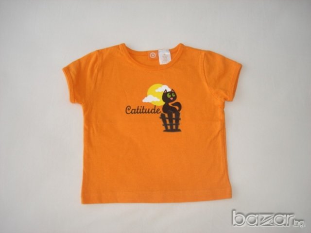 Прекрасна оранжева блузка,092 см. , снимка 4 - Бебешки блузки - 21240826