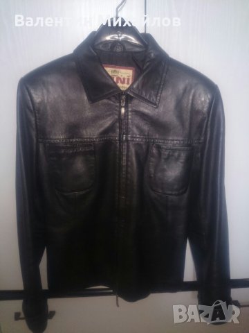 Дамско черно кожено яке, снимка 4 - Якета - 22582073